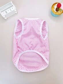 格紋圖案寵物背心