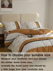 波西米亚风情被套三件套，农舍风情床上用品三件套，荷叶边装饰，柔软超细纤维被套，男女老少皆宜，包含1个被套和2个枕套，不含被芯，四季皆宜 - 彩色 - 查看 6