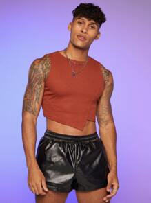 FeverCity Tops Nam màu trơn Giải trí - Màu Cam cháy - Xem 6