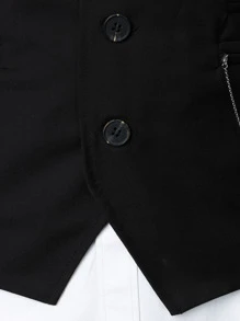 Manfinity Mode Men 1pc Chain Detail Waistcoat - Black - View 4