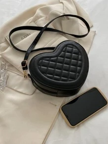 Túi Crossbody Nữ Kẻ sọc Có thể điều chỉnh được Sẵn sàng - màu đen - Xem 3