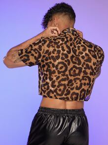 Manfinity Áo sơ mi Nam Nút phía trước In hoa Báo Buổi tiệc - Nhiều màu - Xem 2