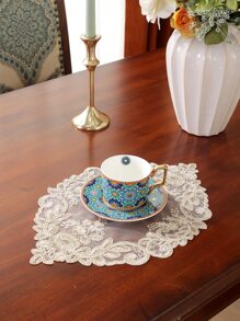 ABEST6522 Home&Living store 1pc 100% Polyester Gold Thread Embroidered Placemat - Multicolor - View 3