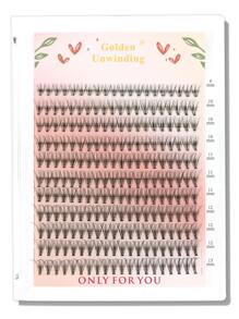 220簇DIY大容量燕尾睫毛延长牢固易嫁接睫毛混合长度C / D卷曲睫毛簇柔软丝带睫毛簇，睫毛簇，单根睫毛，睫毛，假睫毛 - 黑色 - 查看 1