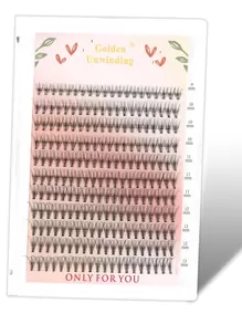 220簇DIY大容量燕尾睫毛延长牢固易嫁接睫毛混合长度C / D卷曲睫毛簇柔软丝带睫毛簇，睫毛簇，单根睫毛，睫毛，假睫毛 - 黑色 - 查看 4