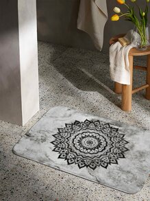 1 pieza Alfombra de baño con patrón de mándala - Multicolor - Ver 2