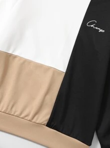 SHEIN Boys Letter Graphic Colourblock Hoodie & Joggers - Multicolor - View 3