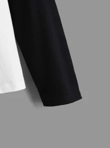 SHEIN Boys Letter Graphic Colourblock Tee - Black - View 4