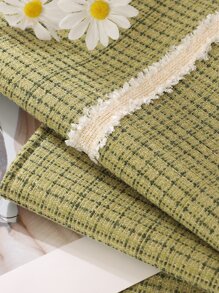 1入組簇絨裝飾沙發綠色沙發套適用於客廳 - 綠色 - 查看 5