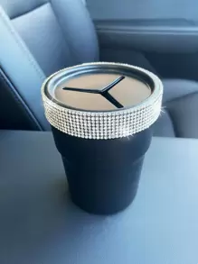 Rhinestone Decor Car Coin Cup