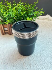 Rhinestone Decor Car Coin Cup