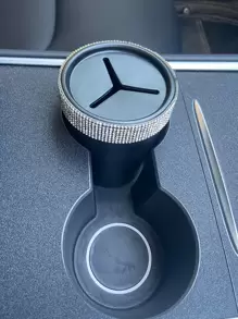 Rhinestone Decor Car Coin Cup