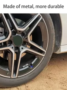 4个蓝色气门嘴帽 - 适用于汽车轮胎，汽车防尘帽，轮胎，兼容丰田卡罗拉、雅阁等车型，摩托车，卡车，自行车，时尚气门嘴套，耐用时尚的保护，汽车轮胎气门嘴帽，车辆个性化，时尚汽车配件，高品质结构，自行车配件，汽车细节 - 藍色 - 查看 5