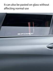 4pcs Letter Graphic Car Sticker - White - View 5