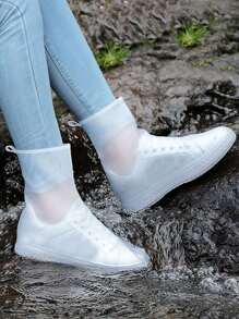 2pcs Solid Rain Boots Cover - White - View 5