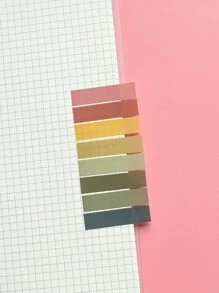 MOKA 200pcs Morandi Color Flipchart Classification Sticky Note Book Label Sticky Note Sticker Index Sticker, Pet Material, 1pc Cardstock With 10 Colors Stickers, 1 Color Sticker With 20 Small Index Sticker
