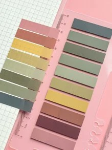 MOKA 200pcs Morandi Color Flipchart Classification Sticky Note Book Label Sticky Note Sticker Index Sticker, Pet Material, 1pc Cardstock With 10 Colors Stickers, 1 Color Sticker With 20 Small Index Sticker