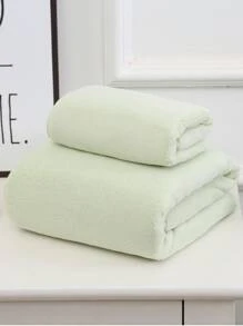 1 cái khăn dày màu rắn - màu xanh lá - Xem 1