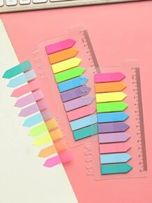 100pcs/sheet Sticky Tabs Page Markers Sticky Index Tabs Writable Page Sticky Notes - Multicolor - View 1