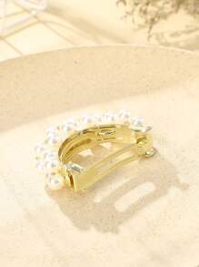 Faux Pearl Decor French Clip Elegant - White - View 4