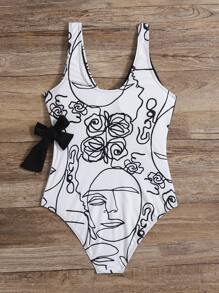 Phụ nữ một mảnh Thắt nút Trọn gói Khối Màu Con số Gợi cảm - Nhiều màu - Xem 2