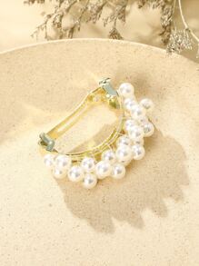 Faux Pearl Decor French Clip Elegant - White - View 5