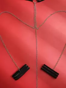 2packs Lace Crotchless Thong Lingerie With Choker - Black - View 6