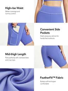 GLOWMODE Shorts De Biker De Bolsillo De 8" De Altura Con Tecnología Featherfit™ - Azul Bígaro - Ver 4