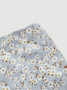 SHEIN MOD con cordón delantero escote corazón Top & floral con abertura Falda - Multicolor - Ver 3