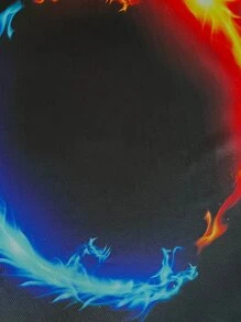 Boys 3D Fire Paint Print Tee - Black - View 3