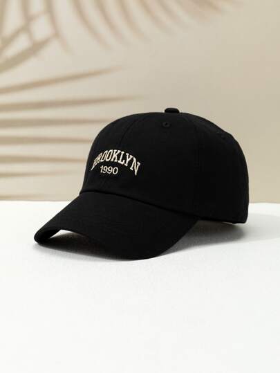 1pc Unisex Simple All-Match Baseball Cap Embroidered With English Letter And American City Name, Suitable For All Seasons, Daily Wear At Work And As Couple Clothing Street