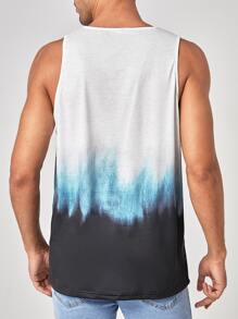Manfinity RSRT Hombres Top tank con estampado de letra de ombré - Multicolor - Ver 2