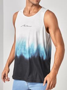 Manfinity RSRT Hombres Top tank con estampado de letra de ombré - Multicolor - Ver 3