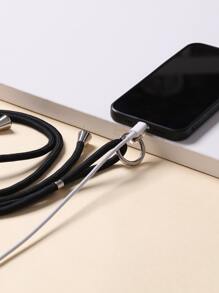 Plain Phone Case With Lanyard - Black - View 4