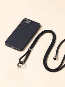 Plain Phone Case With Lanyard - Black - View 5