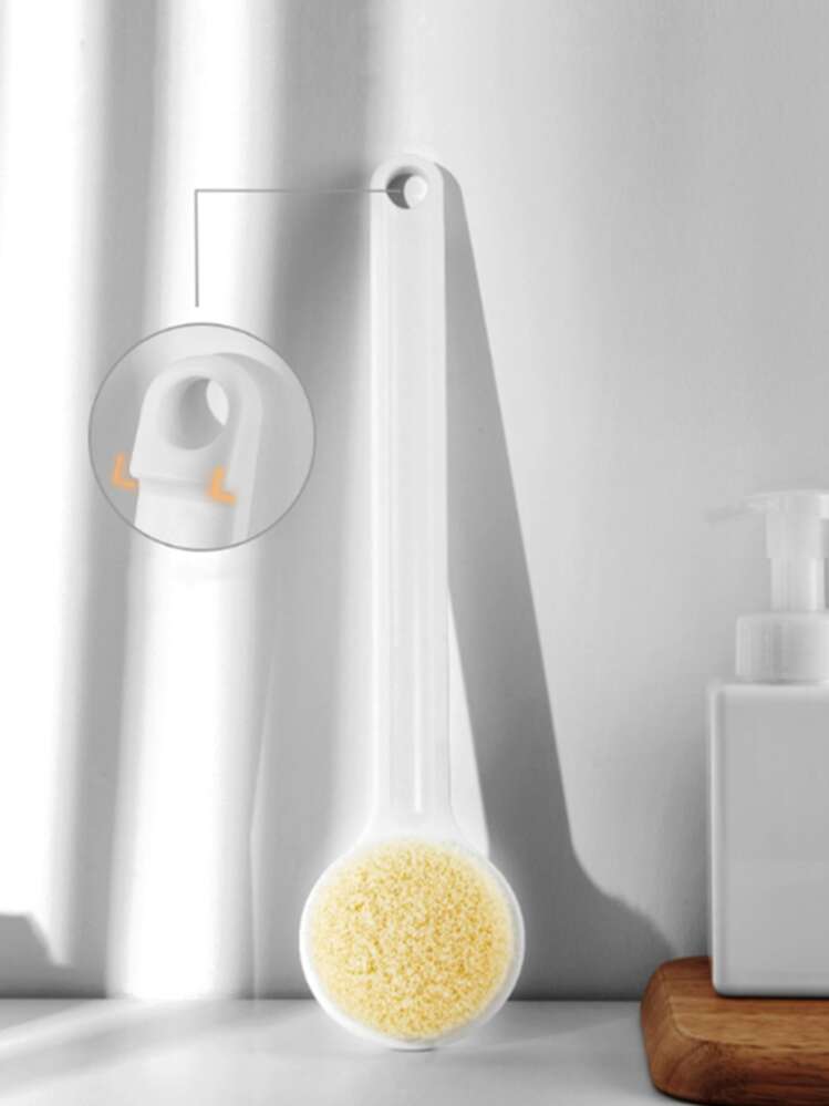 Plastic Bathing Brush With Soft Bristles And Long Handle, Non-Slip Bath Brush For Kids Adults,Bag,Organizer,Storage,Hair Clips - White - View 3