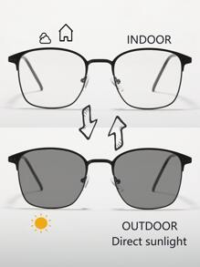 1 件金属时尚眼镜，具有变色功能（配有眼镜盒、眼镜布和眼镜绳），适合驾驶、户外活动、阅读和多用途使用休闲太阳镜配件沙滩配件眼镜太阳镜，适合夏季海滩度假、户外、旅行