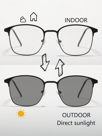 1 件金属时尚眼镜，具有变色功能（配有眼镜盒、眼镜布和眼镜绳），适合驾驶、户外活动、阅读和多用途使用休闲太阳镜配件沙滩配件眼镜太阳镜，适合夏季海滩度假、户外、旅行