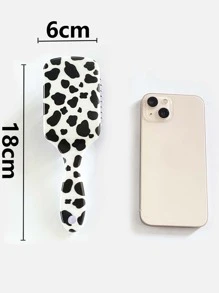 1 件大方形奶牛图案发刷塑料顺发器，轻松梳理缠结，塑料顺发器，吹干和拉直，发垫刷，适用于浓密/卷曲/稀疏/长/短发，干湿两用，适合所有发质，男士女孩男孩礼物梳子、发刷、梳子、美发工具、美发产品和配件，适用于理发沙龙美容返校、旅行度假必需品、发饰发刷、顺发刷、美发产品、美发工具、美发用品、护发、卷发刷、理发师、美发设备、发型、美发