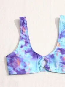 紮染環扣高腰比基尼 - 彩色 - 查看 3