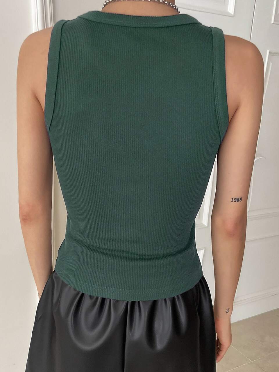 Solid Rib Knit Tank Top