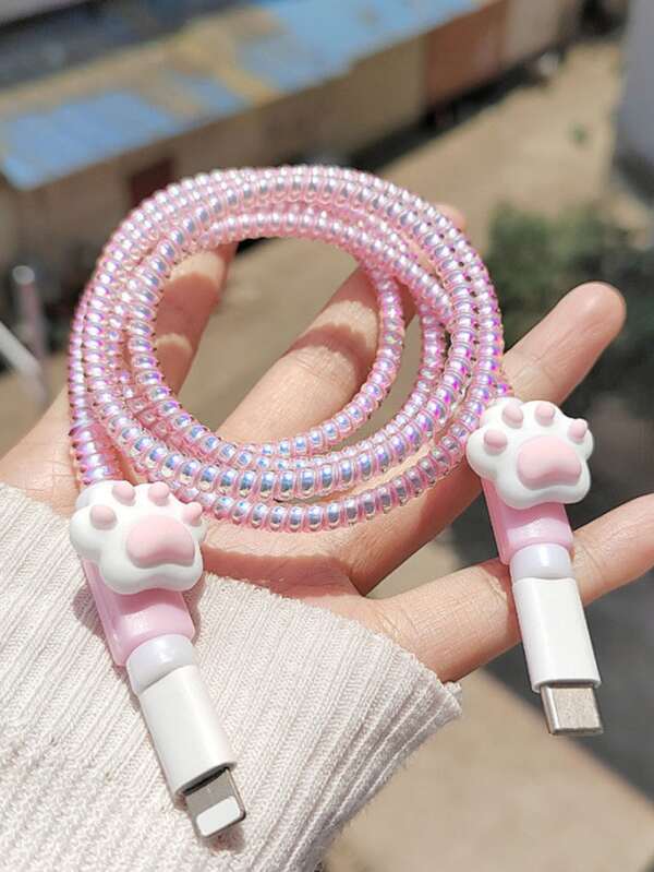 3pcs Paw Design Data Cable Protector Set SHEIN USA