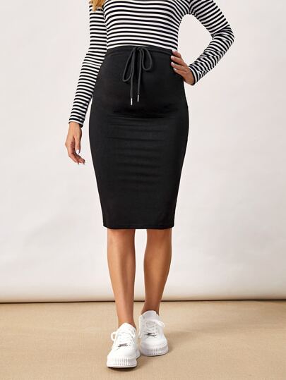 SHEIN BASICS Umstandsmode Bleistiftrock mit Tunnelzug