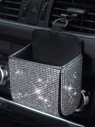 水鑽裝飾汽車出風口收納盒