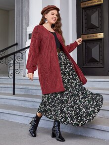 Mulvari Plus 1pc Ditsy Floral Print Dress - Multicolor - View 8