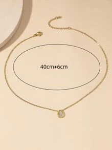 Aboocag 1 Stainless Steel Teardrop Cat's Eye Necklace - Yellow Gold - View 3