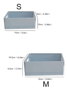 1 pieza Caja de almacenamiento liso plegable de escritorio - Celeste - Ver 3