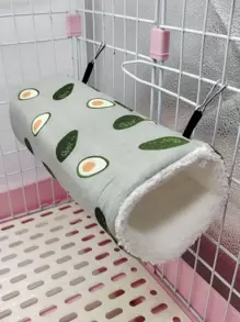 1 件裝小型寵物超柔軟毛絨牛油果形隧道床