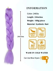 Gói 1 tóc tết lớn 24 inch phù hợp cho phụ nữ và trẻ em, ngày lễ hàng ngày và trang phục hóa trang tết tóc tổng hợp màu xám thời trang, tóc nối móc, tóc nối dệt chịu nhiệt độ cao hữu ích và khéo léo cho lễ hội Halloween và Giáng sinh, lễ hội âm nhạc Carnival năm mới - Màu Hoa oải hương tím - Xem 4