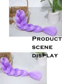 Gói 1 tóc tết lớn 24 inch phù hợp cho phụ nữ và trẻ em, ngày lễ hàng ngày và trang phục hóa trang tết tóc tổng hợp màu xám thời trang, tóc nối móc, tóc nối dệt chịu nhiệt độ cao hữu ích và khéo léo cho lễ hội Halloween và Giáng sinh, lễ hội âm nhạc Carnival năm mới - Màu Hoa oải hương tím - Xem 7